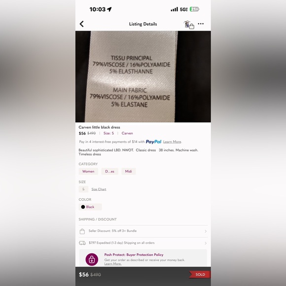 Carven little black dress - Picture 7 of 7